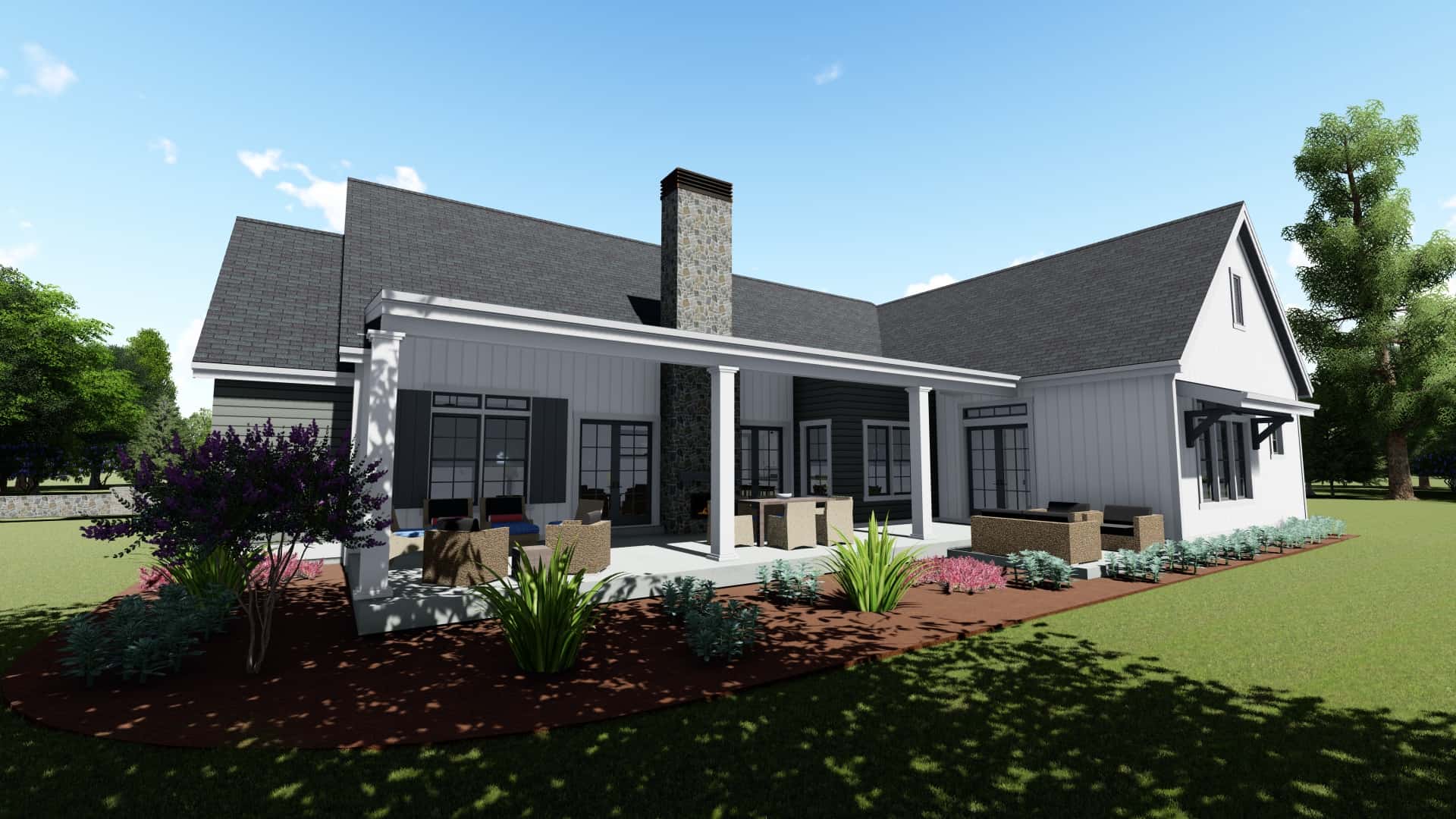 Home Plan Rear Elevation of this 3-Bedroom,2576 Sq Ft Plan -194-1020