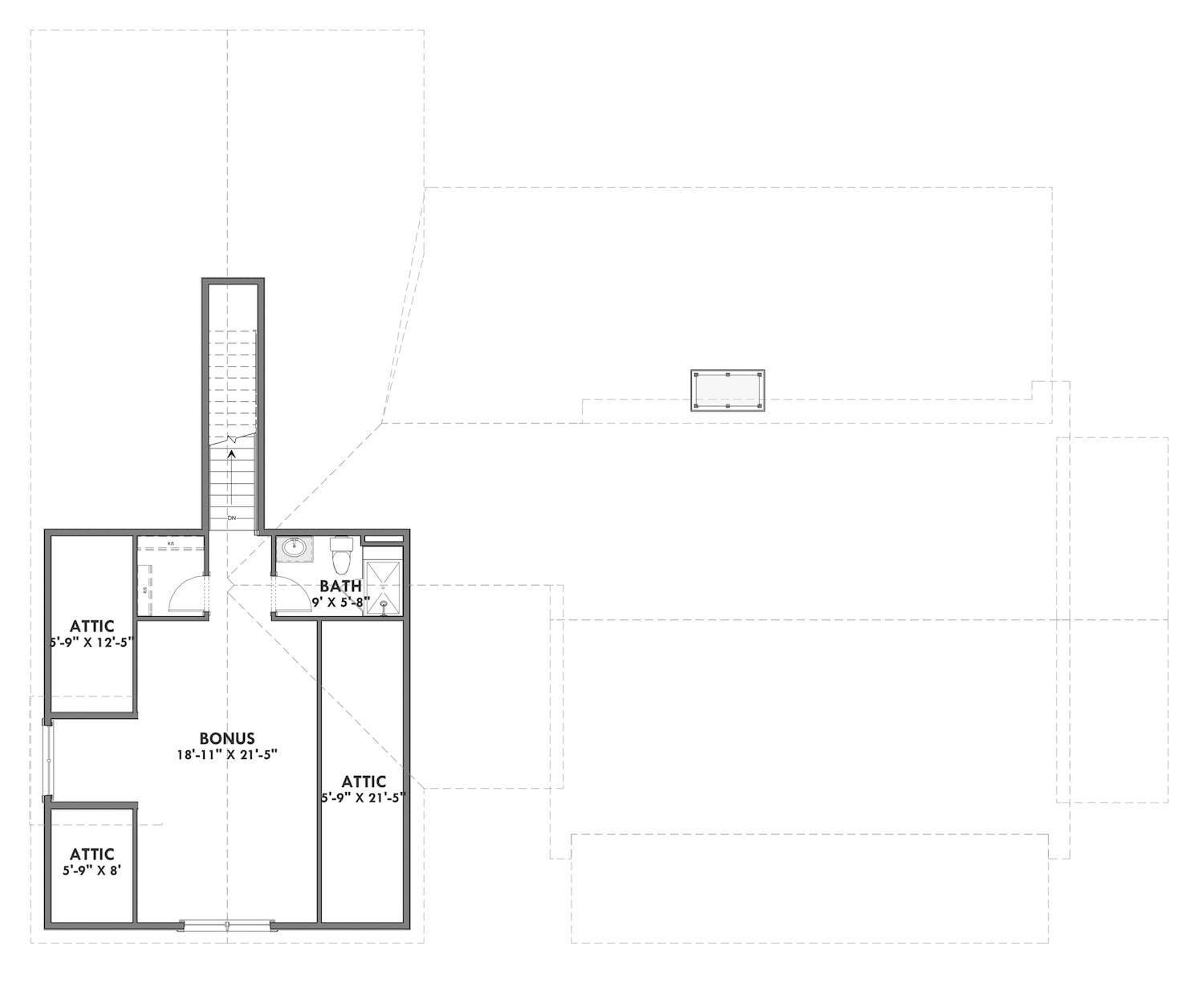 Floor Plan Bonus Room of Country Plan #194-1020