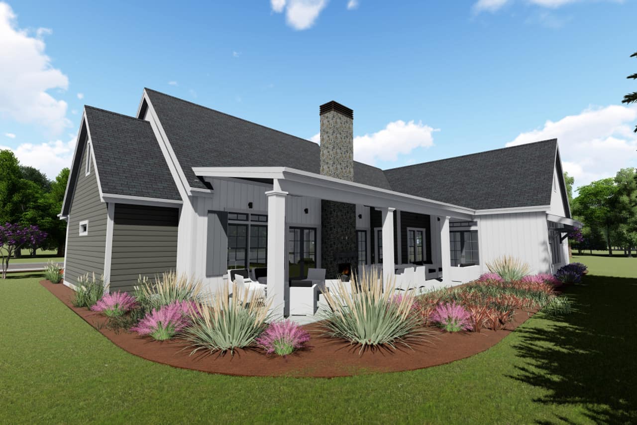 Rear View of this 3-Bedroom, 2590 Sq Ft Plan - 194-1021