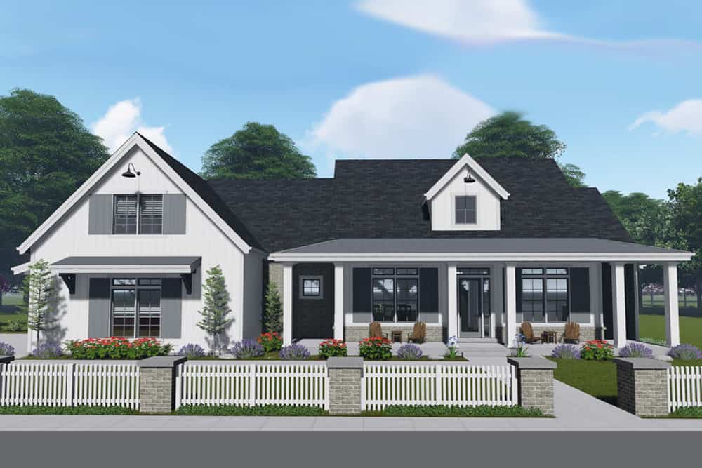 Home Plan Front Elevation of this 3-Bedroom,2590 Sq Ft Plan -194-1021