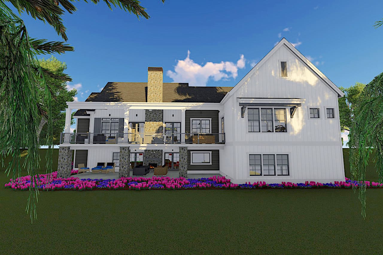 Home Plan Rear Elevation of this 3-Bedroom,2590 Sq Ft Plan -194-1021