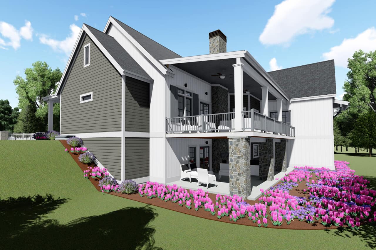 Home Plan Right Elevation of this 3-Bedroom,2590 Sq Ft Plan -194-1021