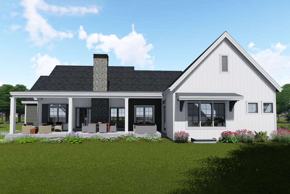 Rear View of this 3-Bedroom, 2590 Sq Ft Plan - 194-1021