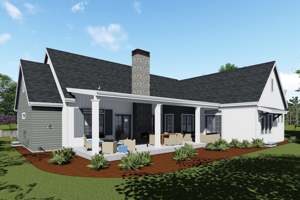 Rear View of this 3-Bedroom, 2593 Sq Ft Plan - 194-1022