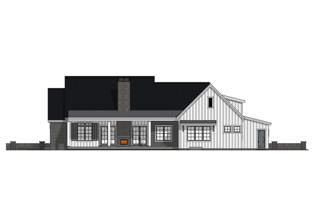 Home Plan Rear Elevation of this 3-Bedroom,3036 Sq Ft Plan -194-1022