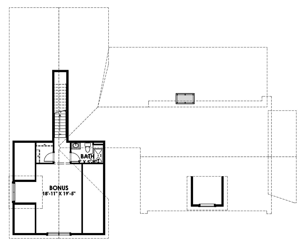 Floor Plan Bonus Room of Farmhouse Plan #194-1022