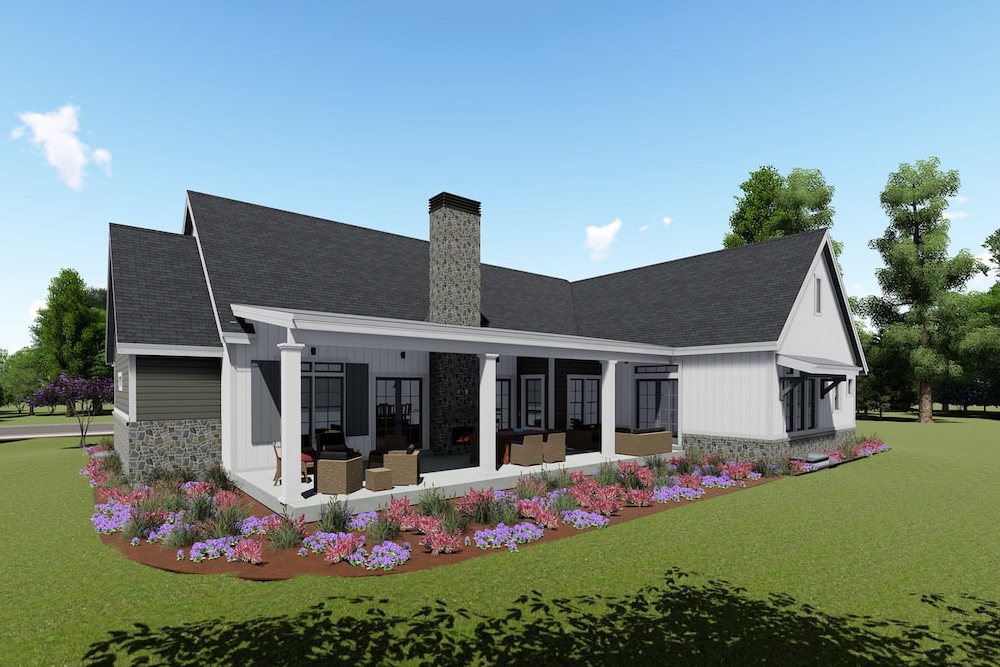 Rear View of this 3-Bedroom, 3215 Sq Ft Plan - 194-1023