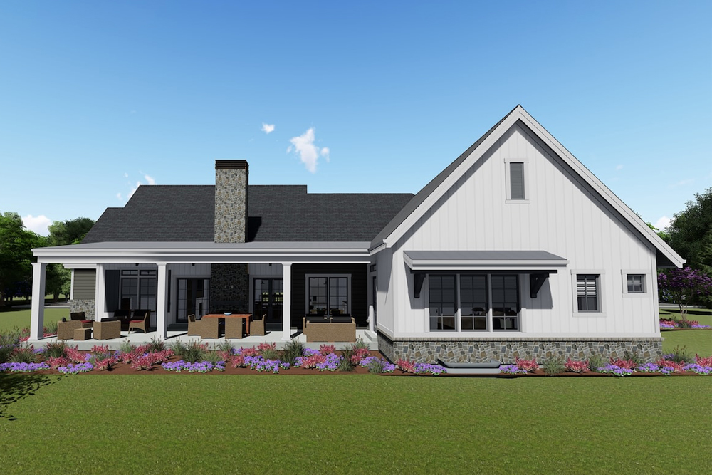 Rear View of this 3-Bedroom, 3215 Sq Ft Plan - 194-1023