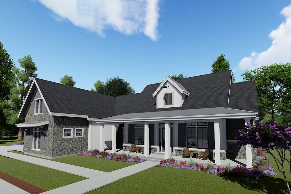 Front View of this 3-Bedroom, 3215 Sq Ft Plan - 194-1023