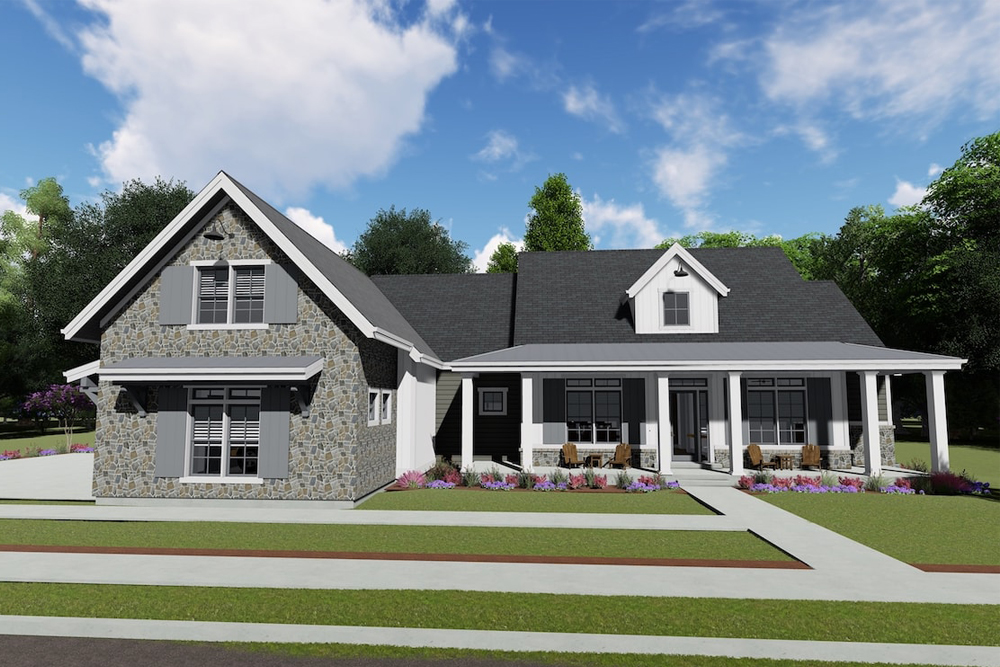 Front View of this 3-Bedroom, 3215 Sq Ft Plan - 194-1023