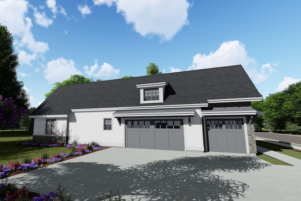 Side View of this 3-Bedroom, 3215 Sq Ft Plan - 194-1023