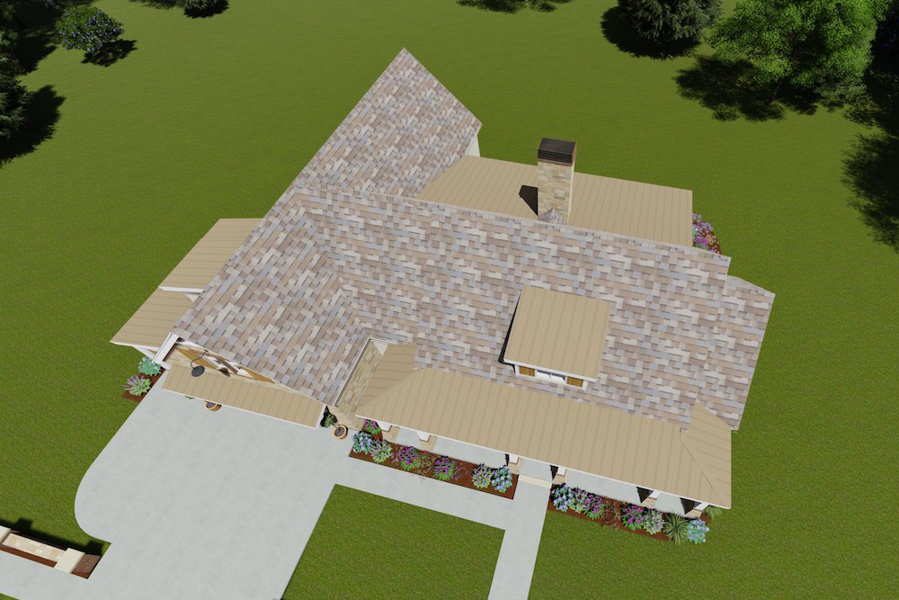 Aerial View of this 3-Bedroom, 2593 Sq Ft Plan - 194-1024
