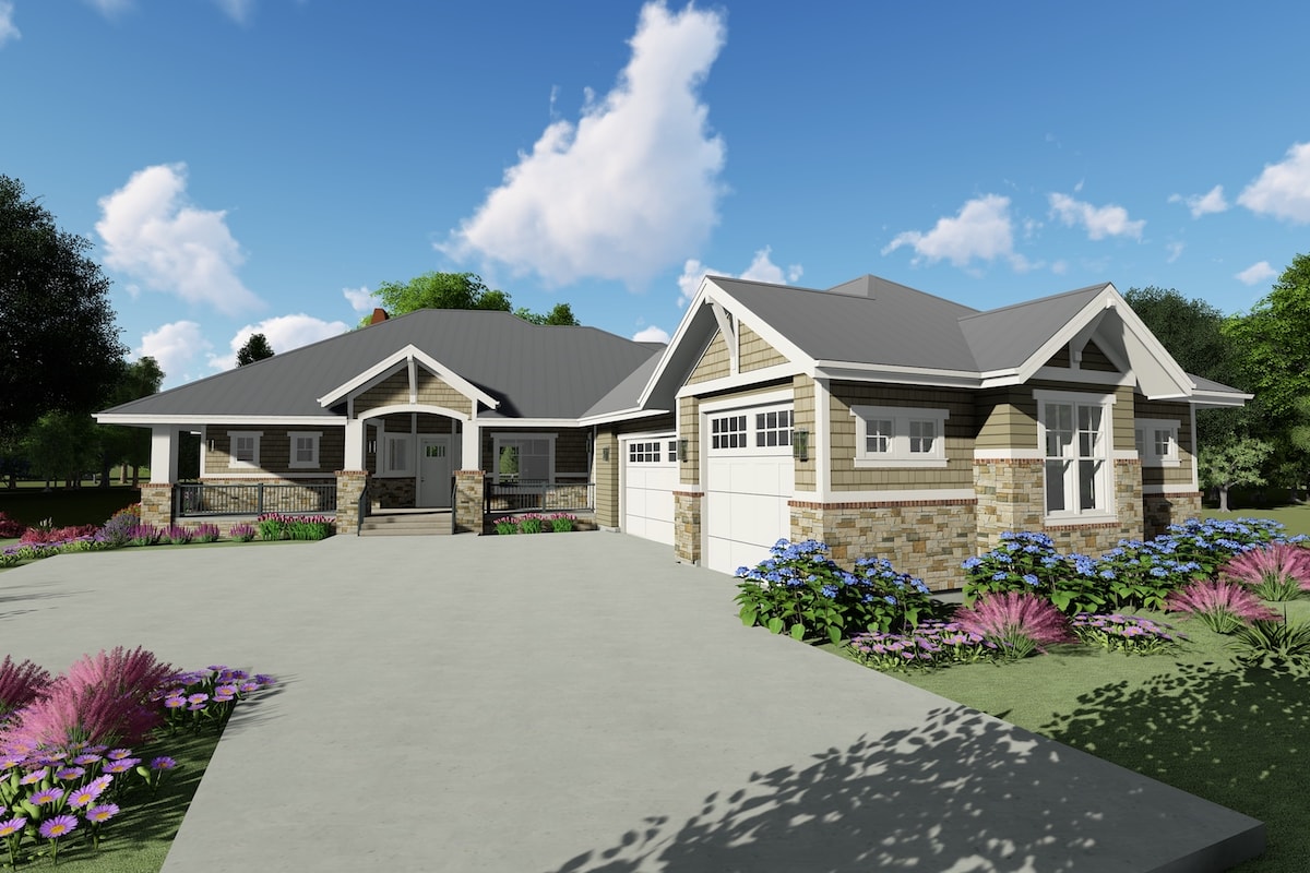 Country style home (ThePlanCollection: Plan #194-1025)