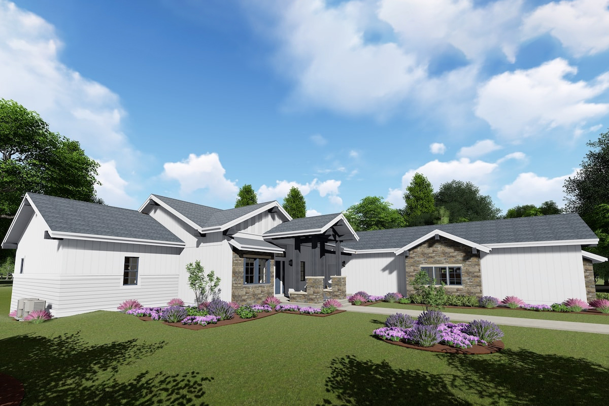 Front View of this 4-Bedroom, 4846 Sq Ft Plan - 194-1027