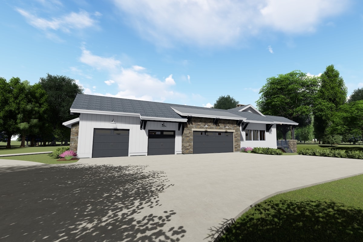 Side View of this 4-Bedroom, 4846 Sq Ft Plan - 194-1027