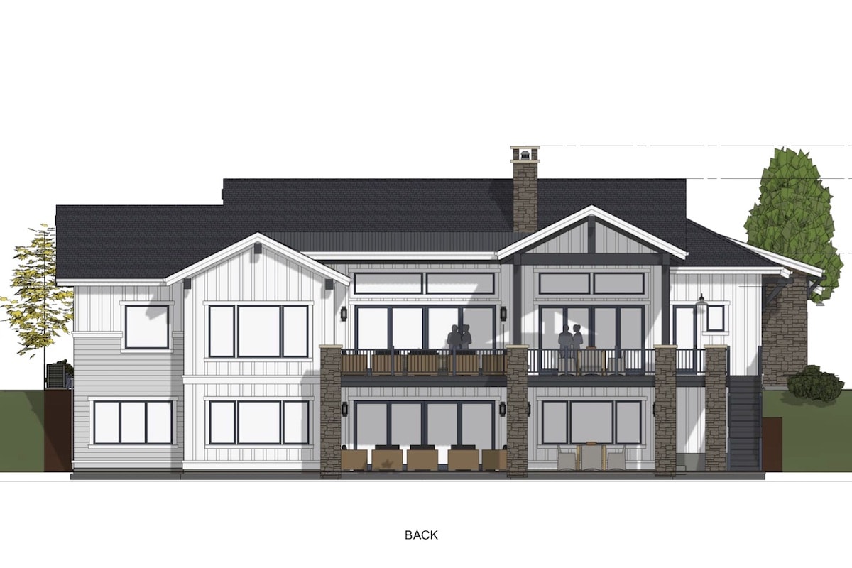 Home Plan Rear Elevation of this 4-Bedroom,2293 Sq Ft Plan -194-1027