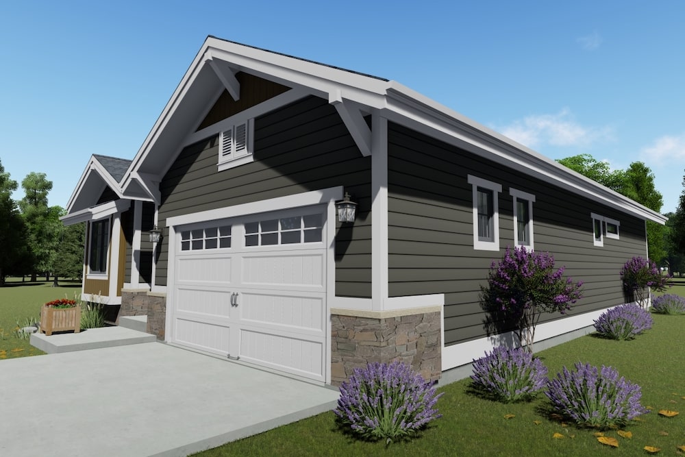 Right Side View of this 2-Bedroom, 1378 Sq Ft Plan - 194-1028