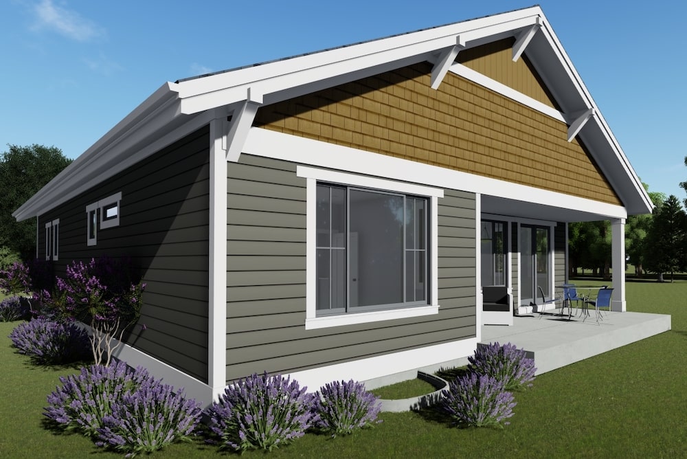 Left Side View of this 2-Bedroom, 1378 Sq Ft Plan - 194-1028