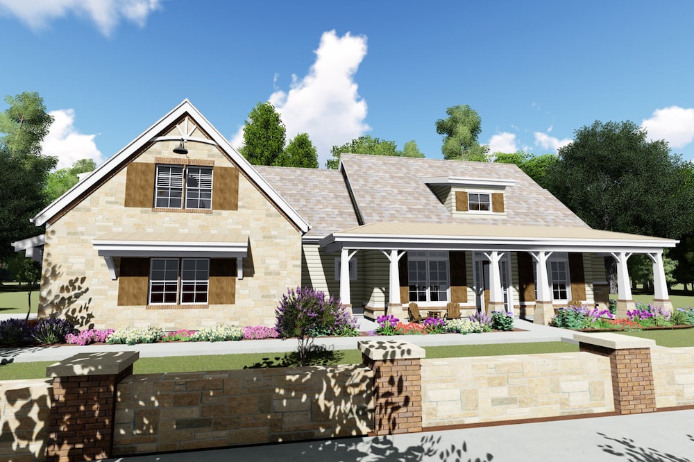 Front View of this 3-Bedroom, 2593 Sq Ft Plan - 194-1029
