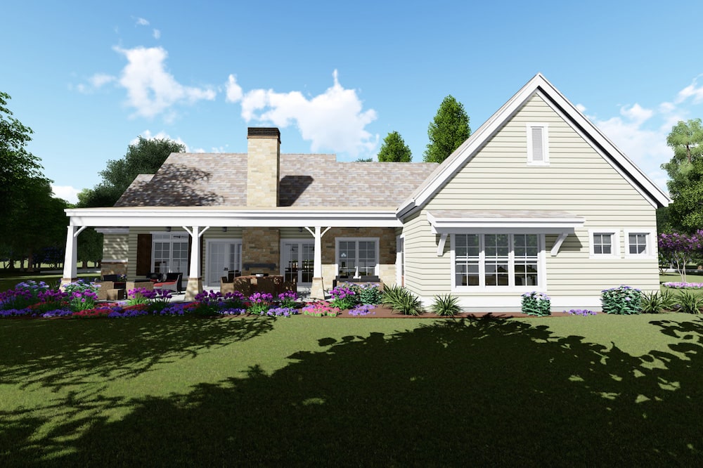 Rear View of this 3-Bedroom, 2593 Sq Ft Plan - 194-1029
