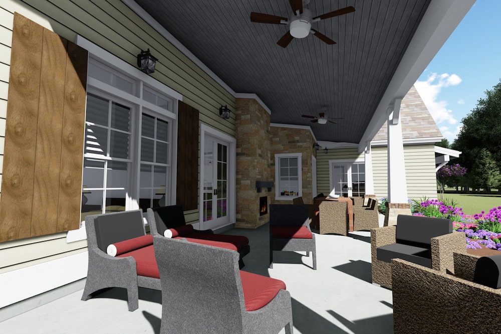 Rear View of this 3-Bedroom, 2593 Sq Ft Plan - 194-1029