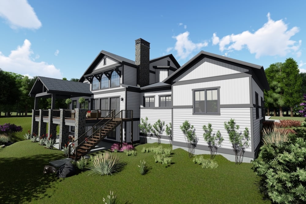 Rear View of this 5-Bedroom, 5172 Sq Ft Plan - 194-1030