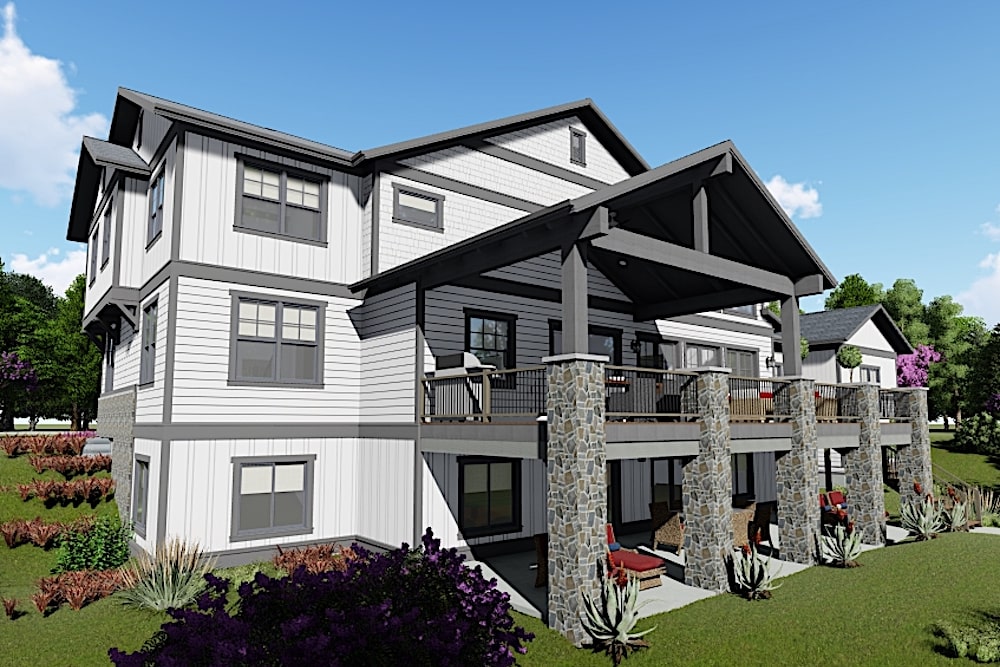 Rear View of this 5-Bedroom, 5172 Sq Ft Plan - 194-1030