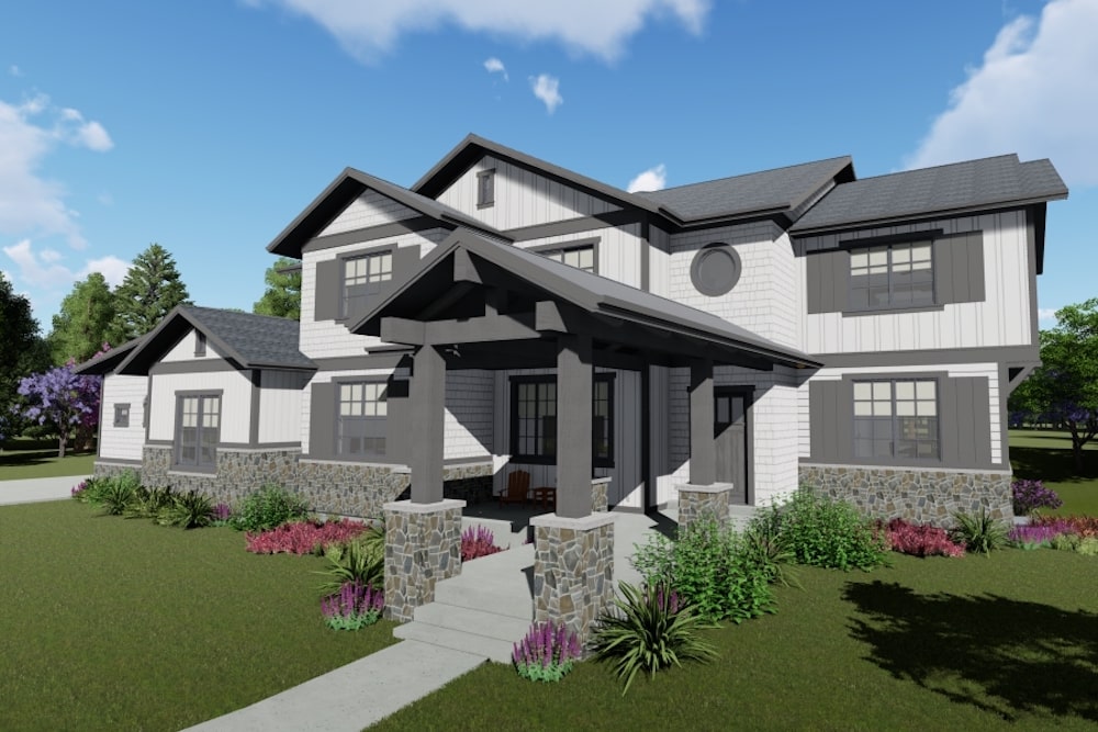 Front View of this 5-Bedroom, 5172 Sq Ft Plan - 194-1030