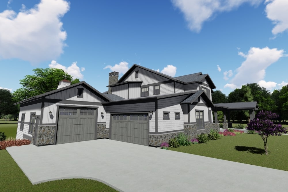 Rear View of this 5-Bedroom, 5172 Sq Ft Plan - 194-1030