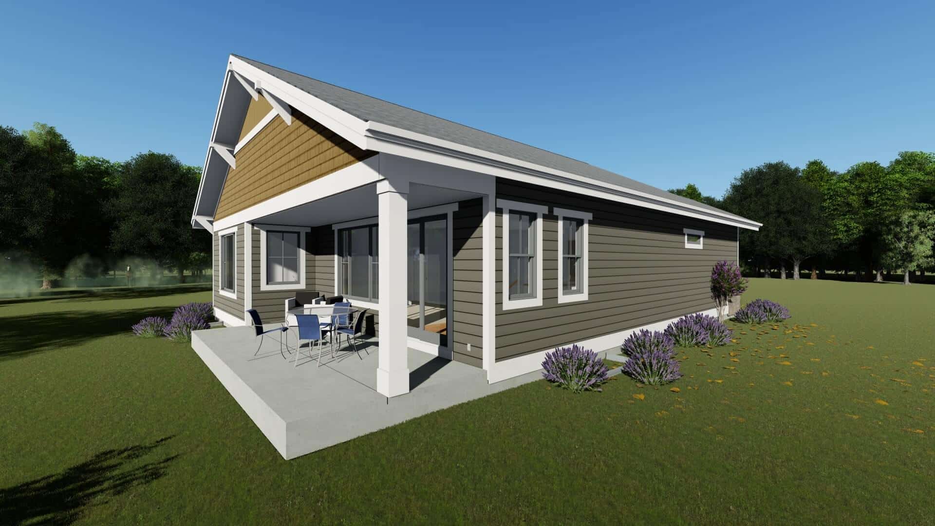 Home Plan Left Elevation of this 2-Bedroom,1378 Sq Ft Plan -194-1031