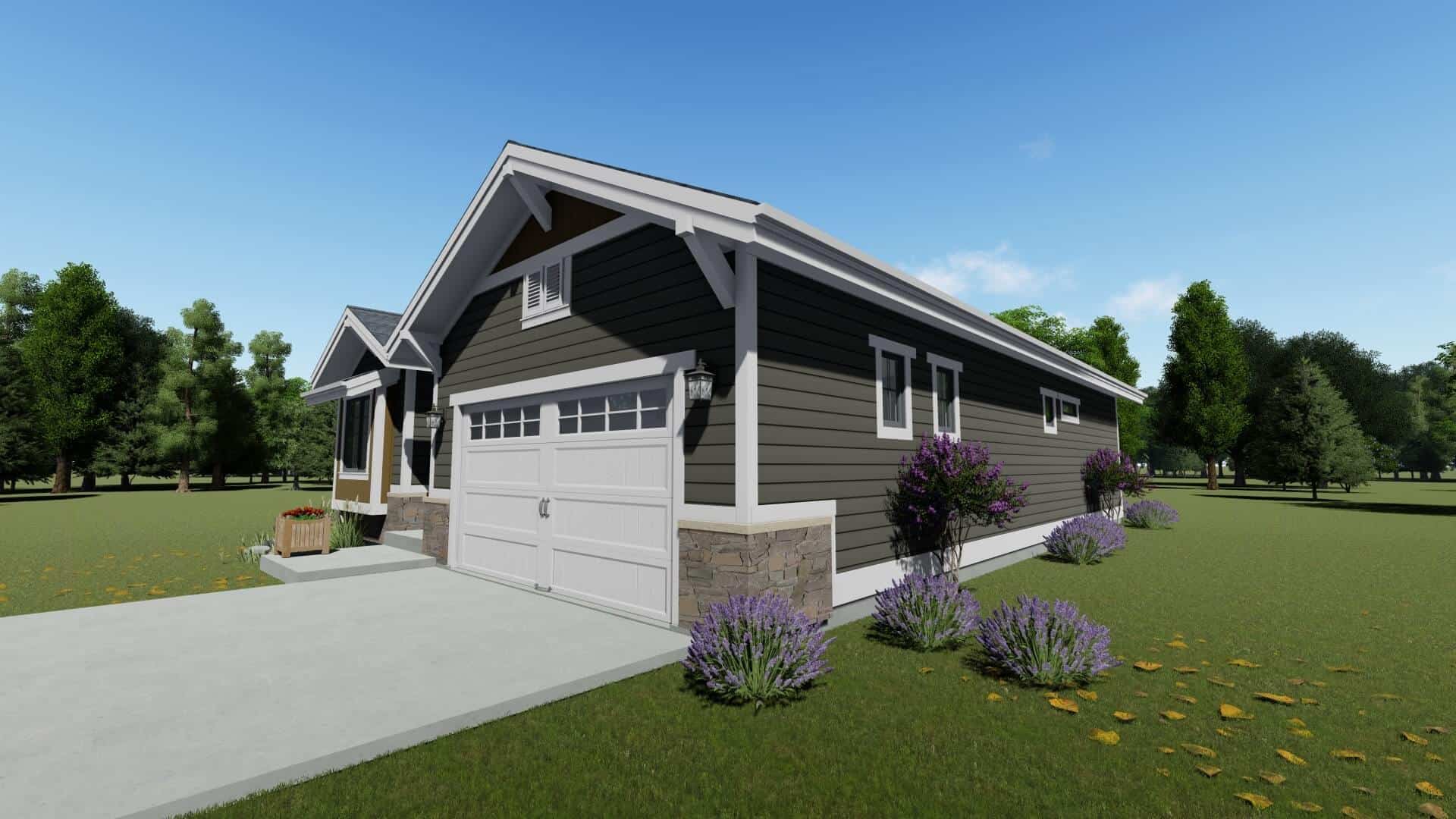 Home Plan Right Elevation of this 2-Bedroom,1378 Sq Ft Plan -194-1031
