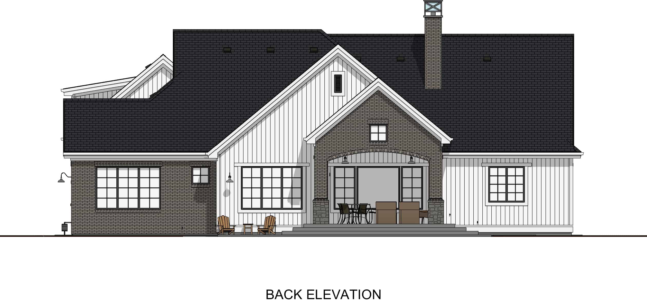 Home Plan Rear Elevation of this 6-Bedroom,4702 Sq Ft Plan -194-1032