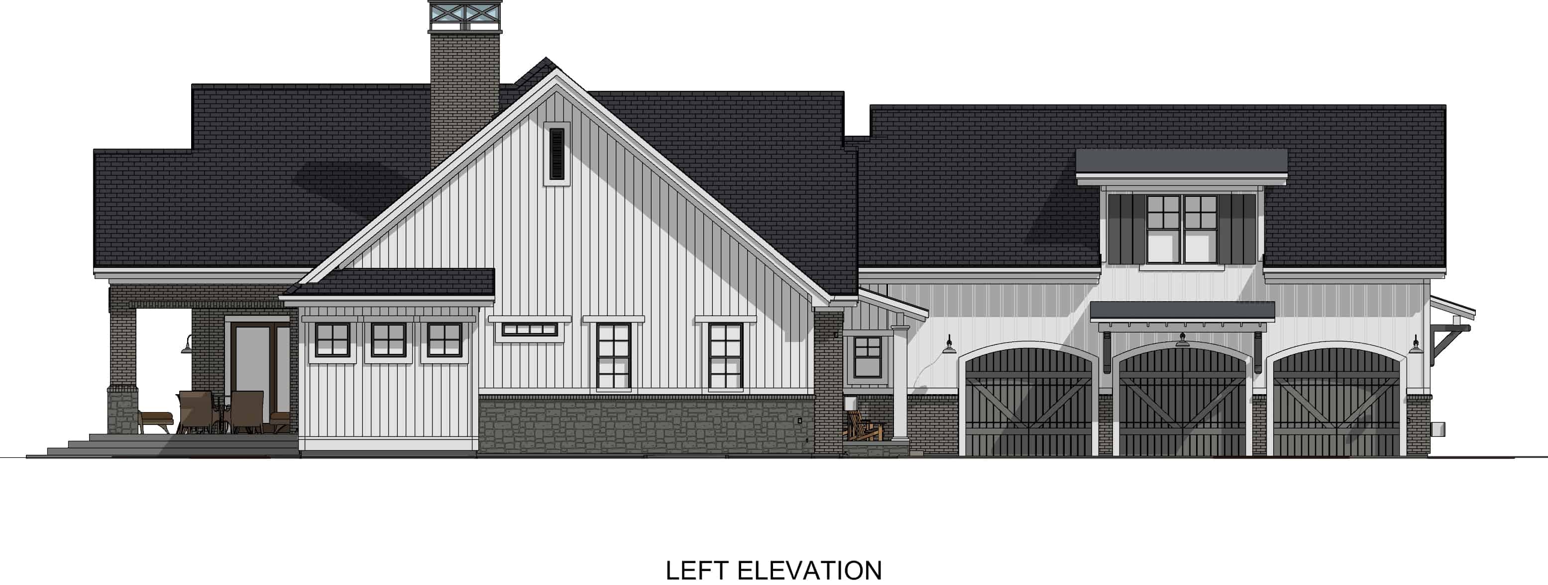 Home Plan Left Elevation of this 6-Bedroom,4702 Sq Ft Plan -194-1032