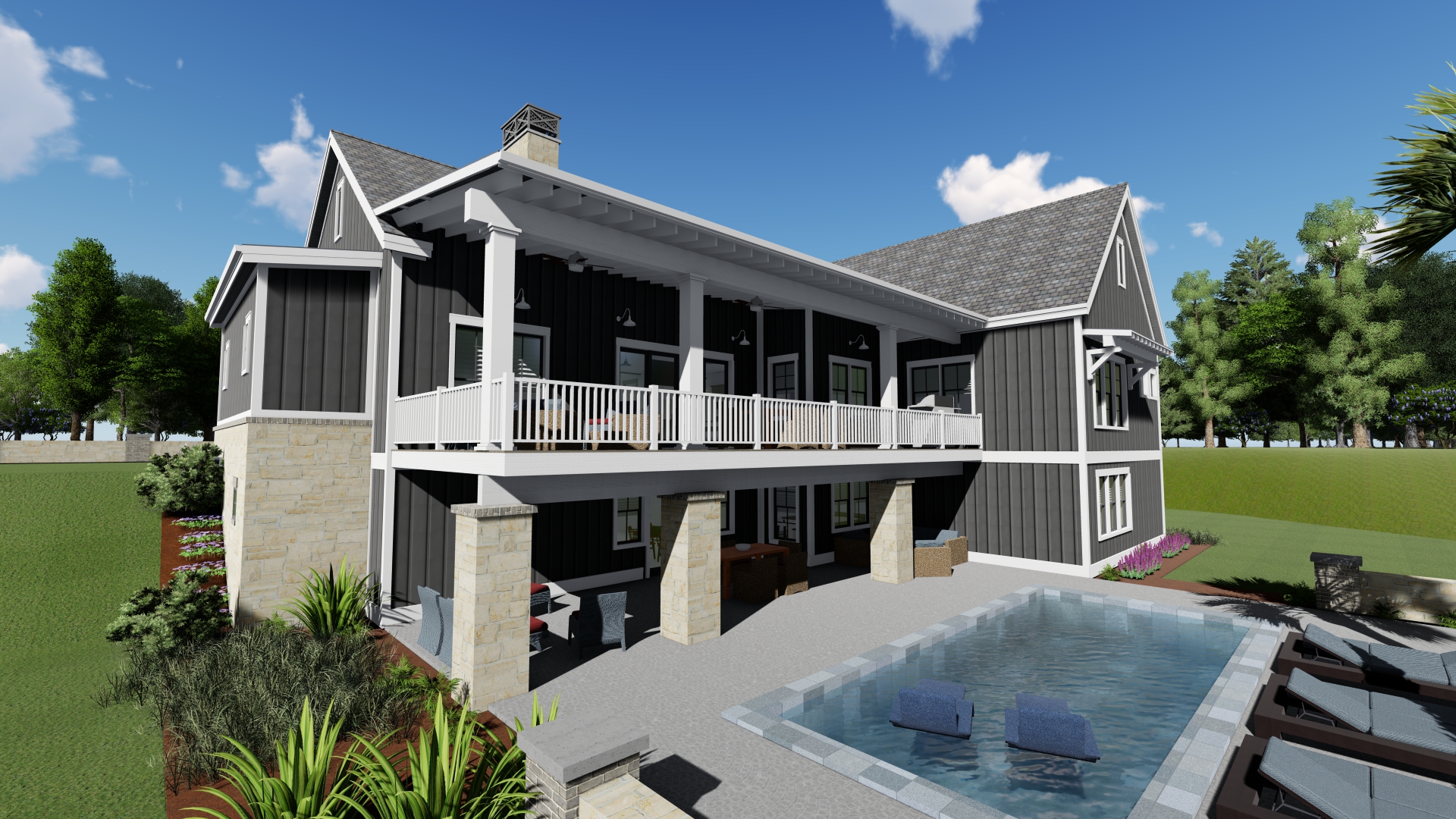 Rear View of this 3-Bedroom,2923 Sq Ft Plan -2923