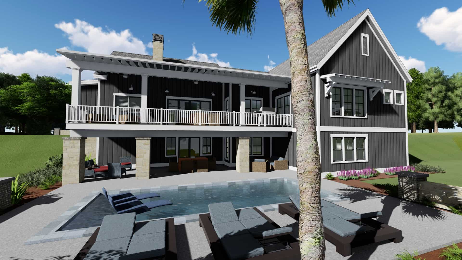 Rear View of this 3-Bedroom,2923 Sq Ft Plan -2923