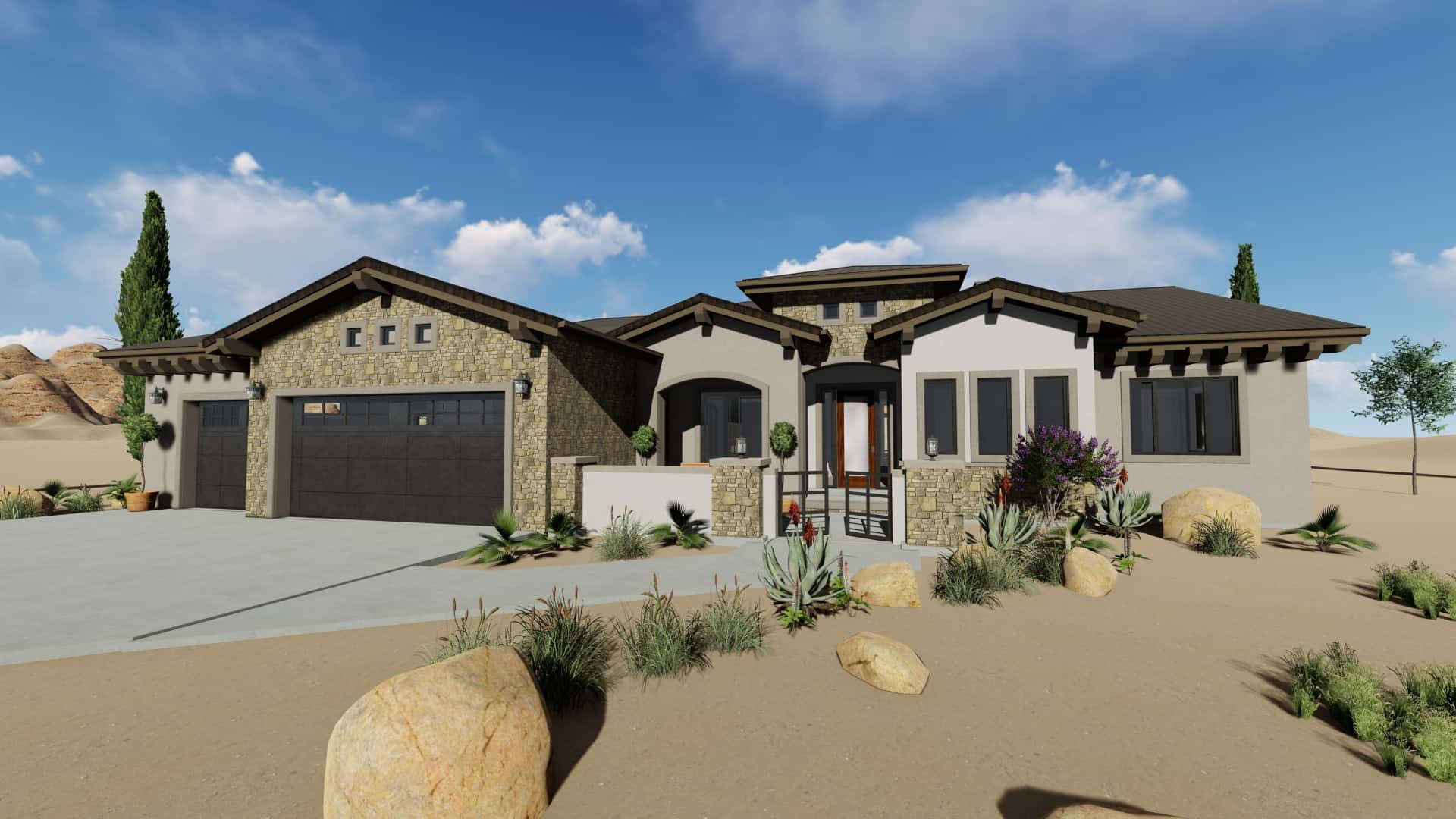 Ranch style home (ThePlanCollection: Plan #194-1035)