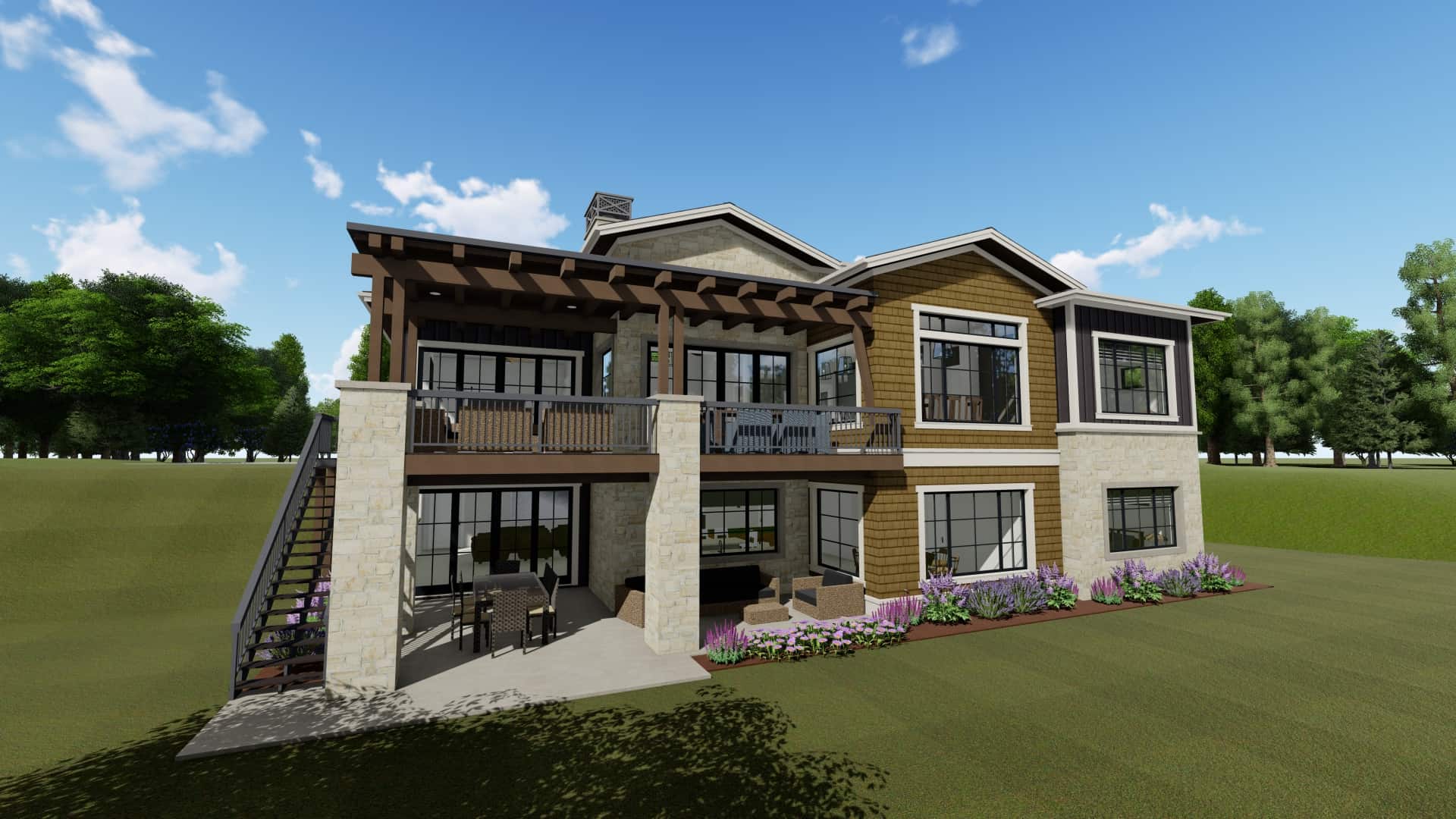 Rear View of this 4-Bedroom,2695 Sq Ft Plan -2695
