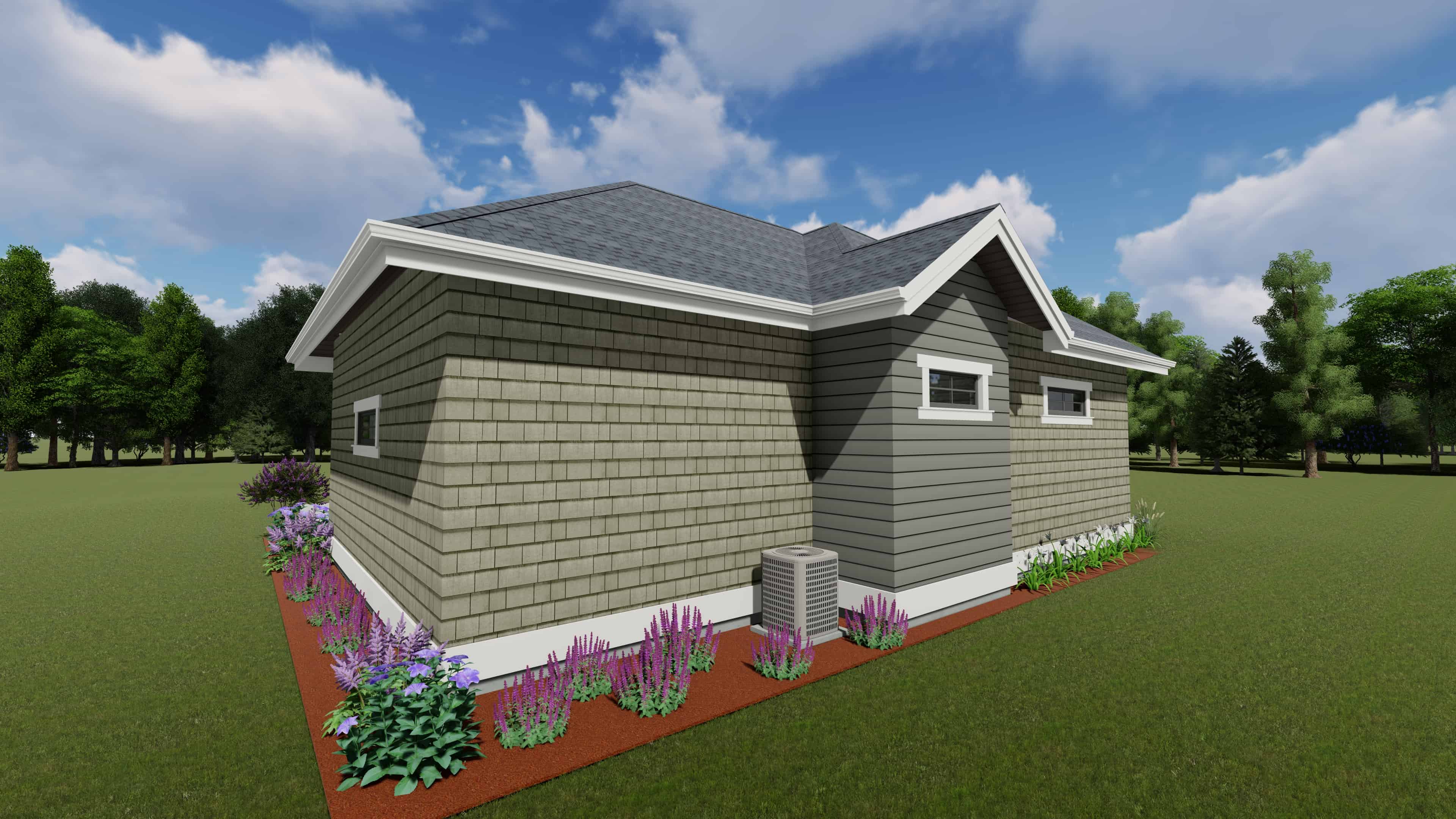 Side View of this 1-Bedroom, 810 Sq Ft Plan - 194-1039