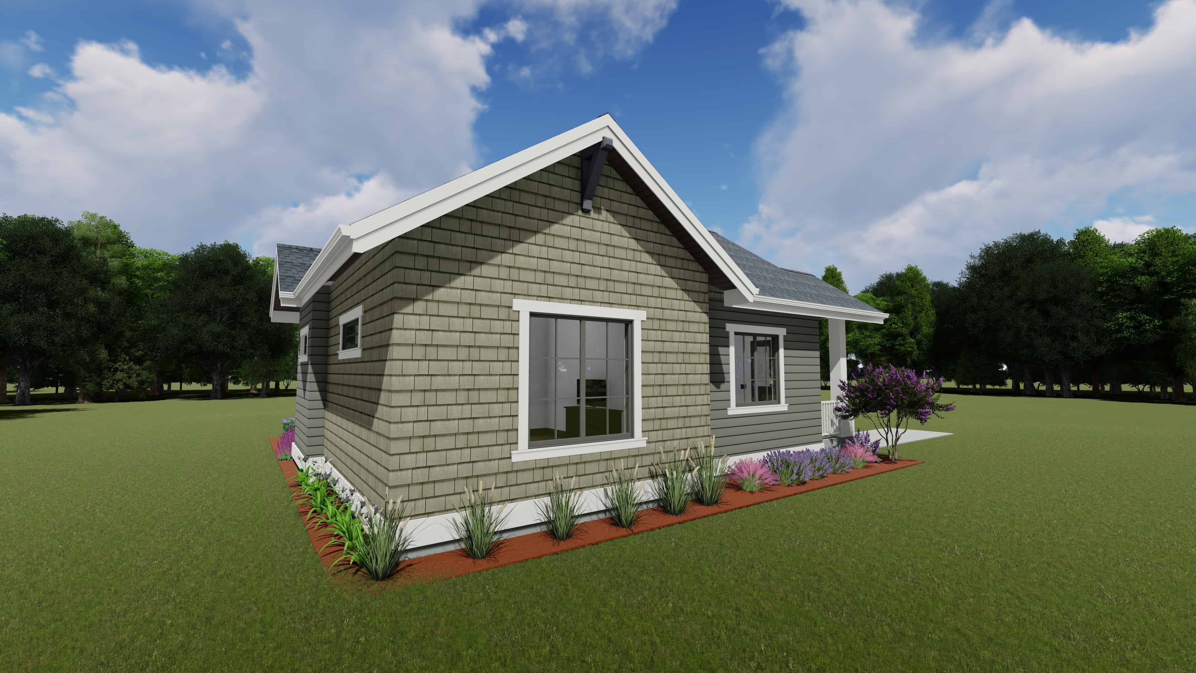 Side View of this 1-Bedroom, 810 Sq Ft Plan - 194-1039