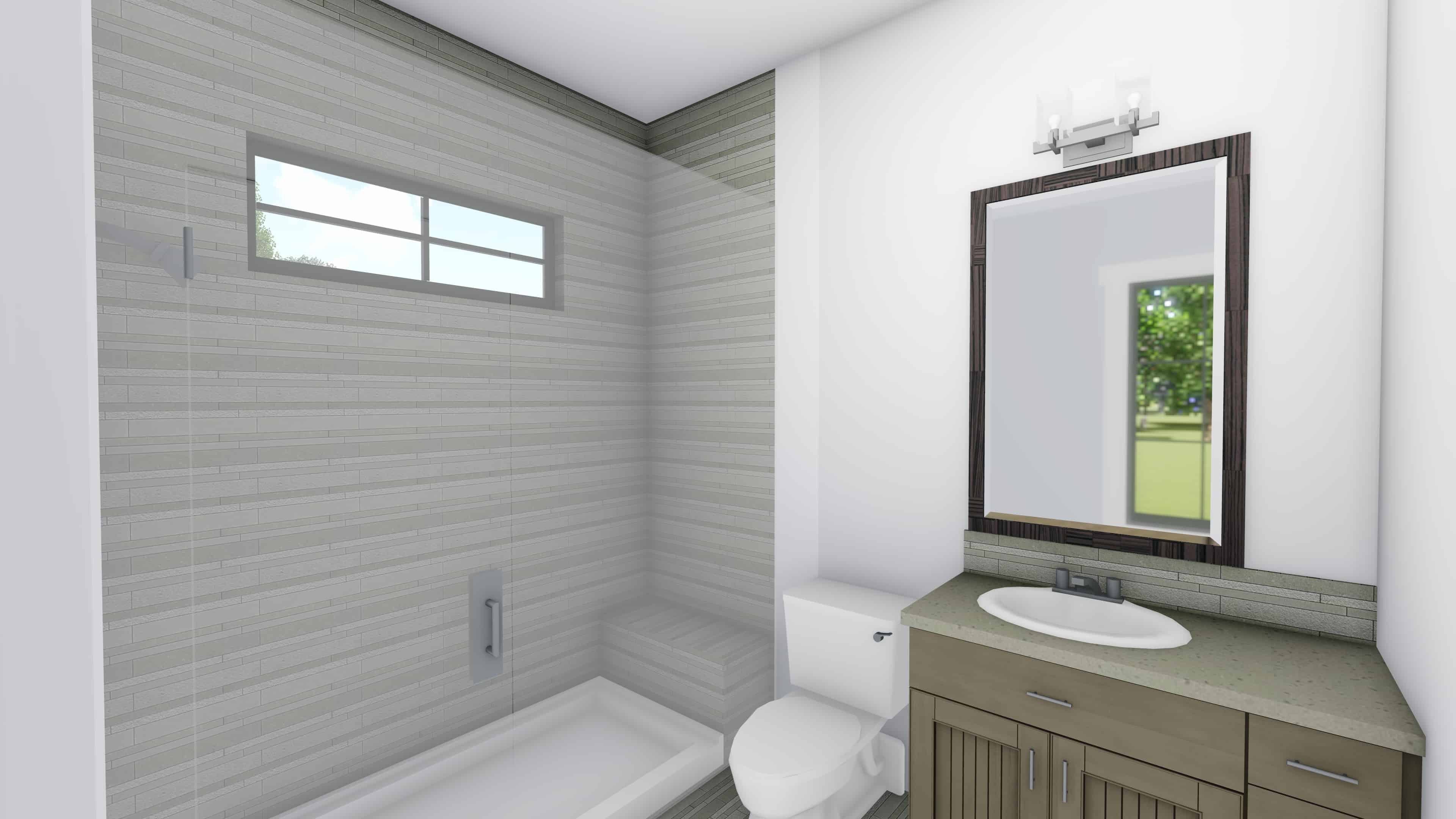 Bathroom of this 1-Bedroom, 810 Sq Ft Plan - 194-1039