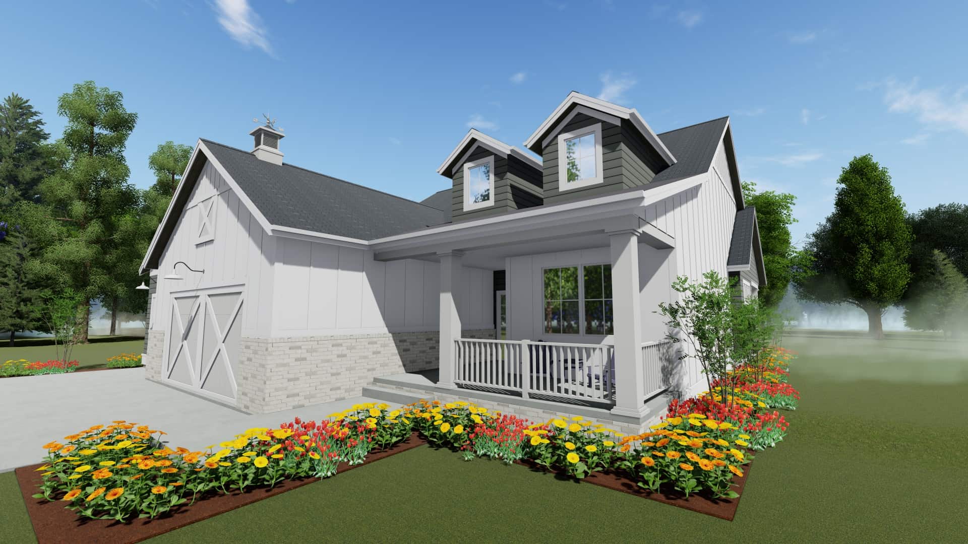 Side View of this 2-Bedroom, 1755 Sq Ft Plan - 194-1040