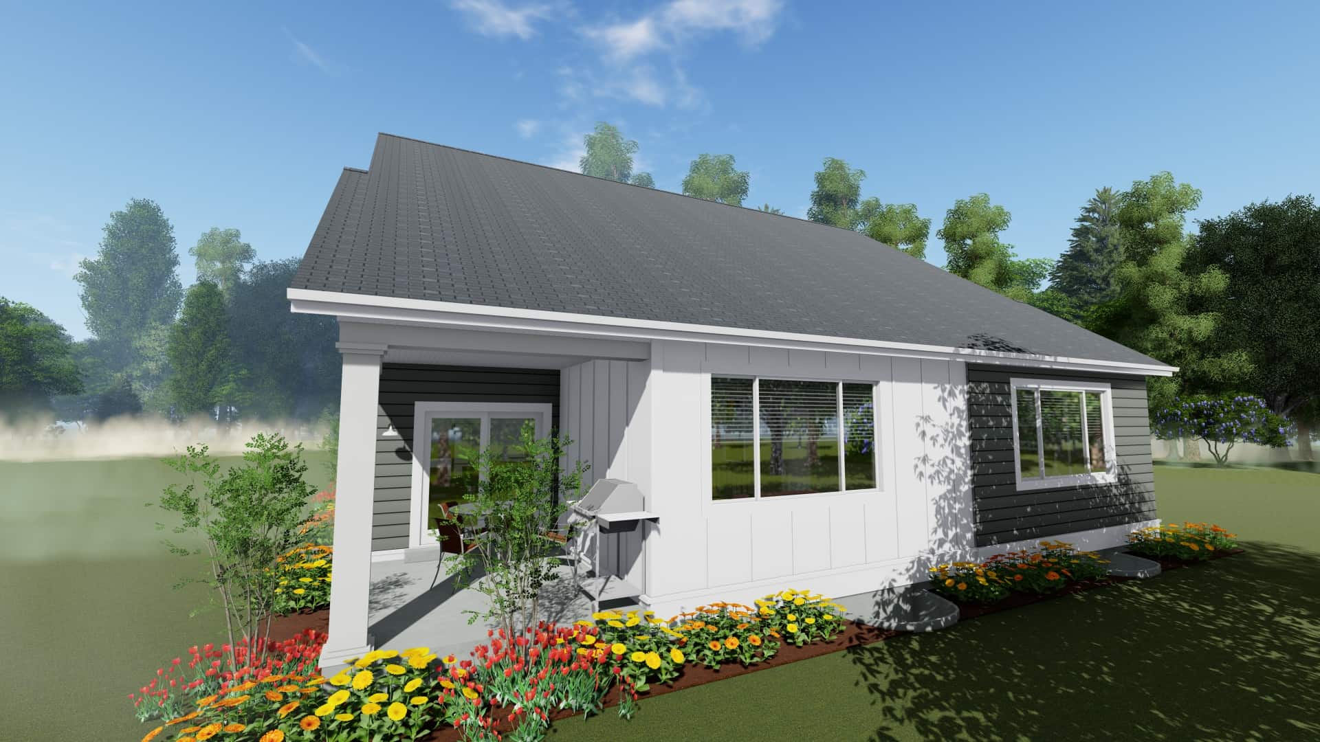 Side View of this 2-Bedroom, 1755 Sq Ft Plan - 194-1040