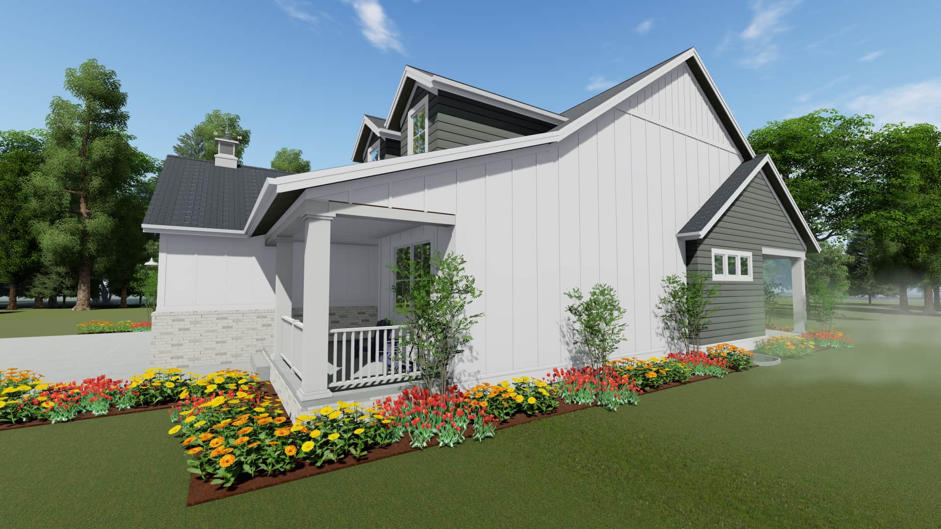 Side View of this 2-Bedroom, 1755 Sq Ft Plan - 194-1040