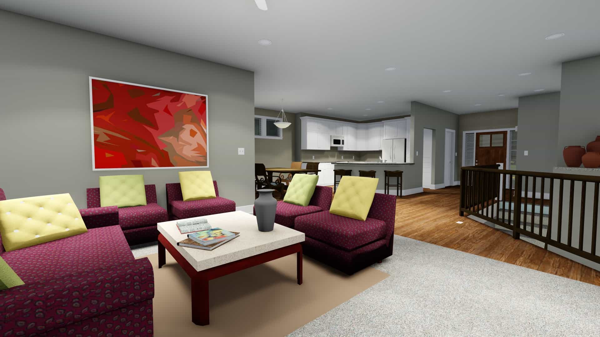 Living Room of this 2-Bedroom, 1755 Sq Ft Plan - 194-1040
