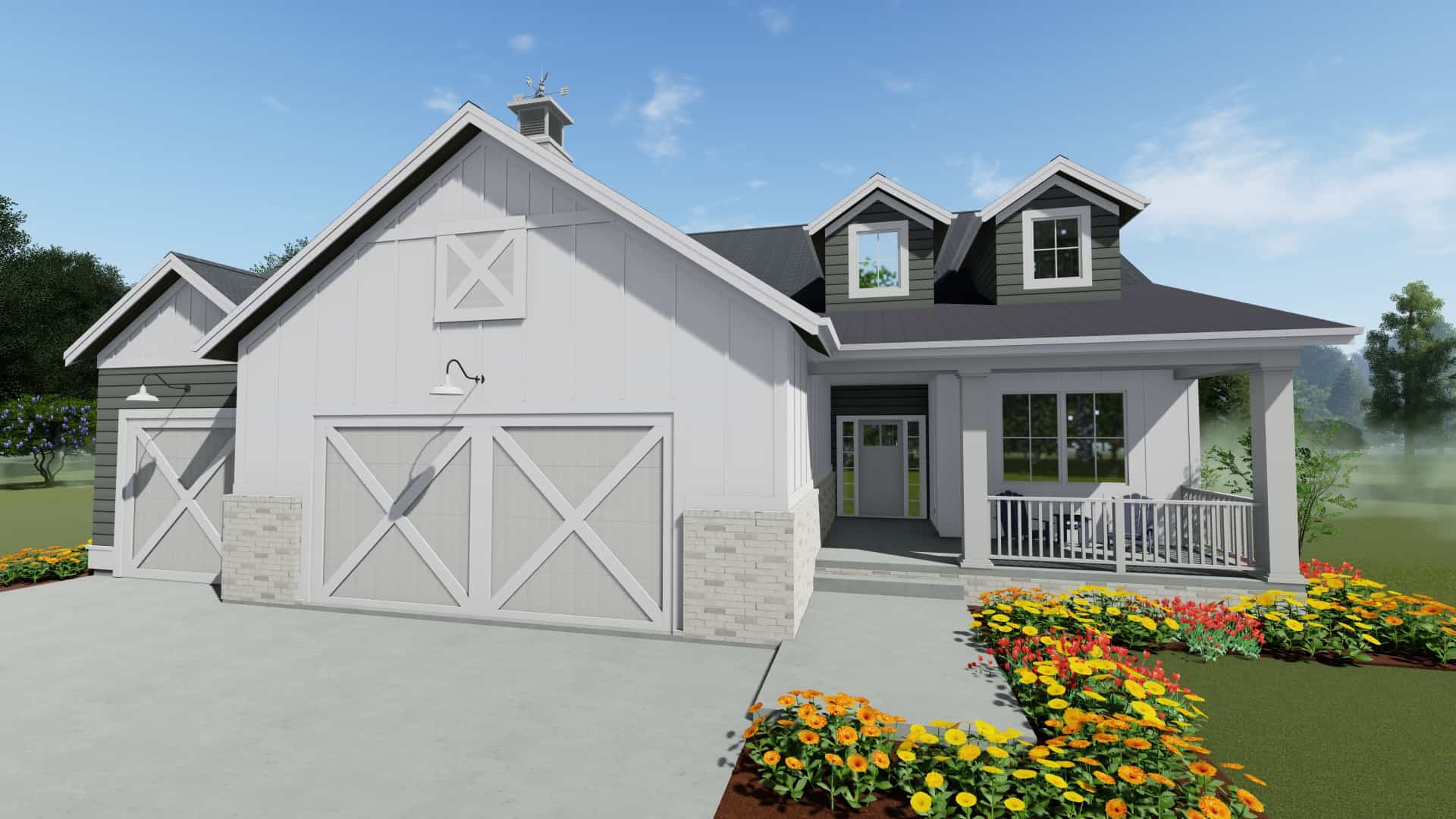 Country Ranch home (ThePlanCollection: Plan #194-1040)