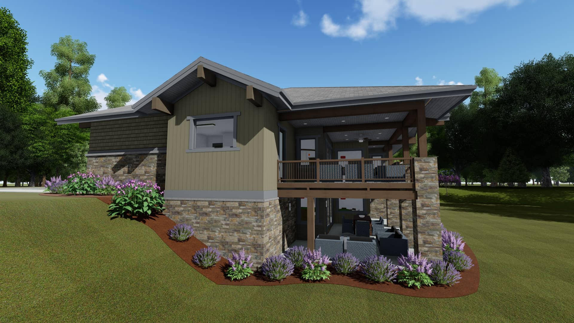 Side View of this 1-Bedroom, 1897 Sq Ft Plan - 194-1041