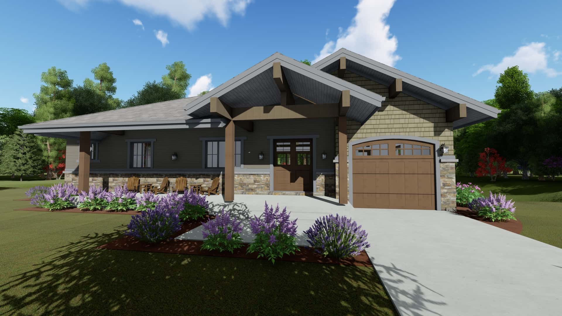 Transitional Rustic home (ThePlanCollection: Plan #194-1041)