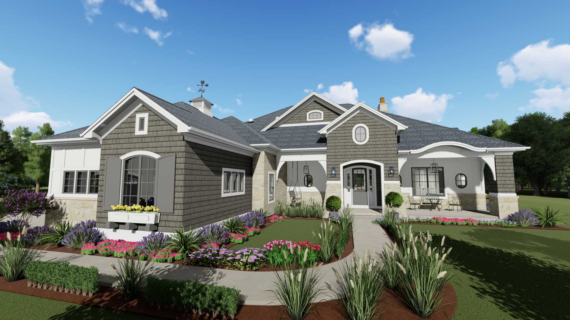 Front View of this 2-Bedroom, 3433 Sq Ft Plan - 194-1042