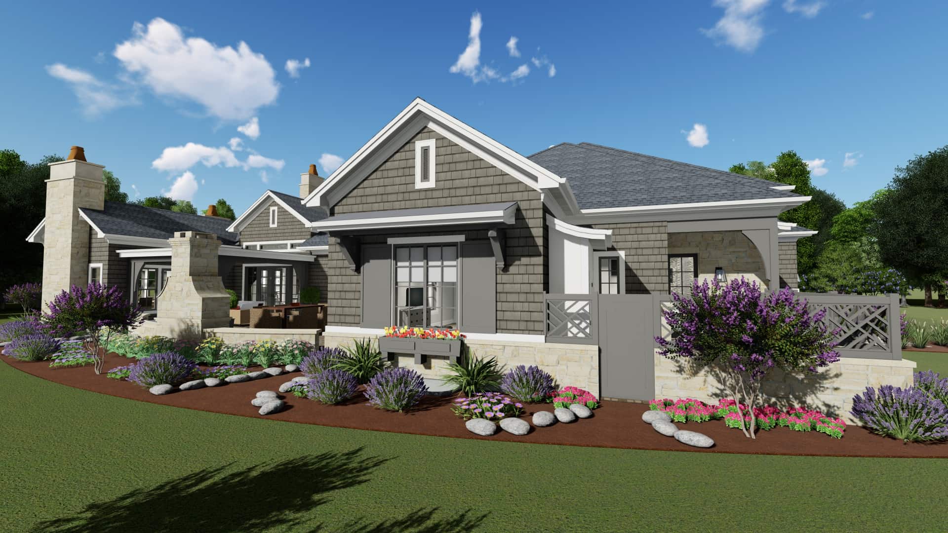 Rear View of this 2-Bedroom, 3433 Sq Ft Plan - 194-1042
