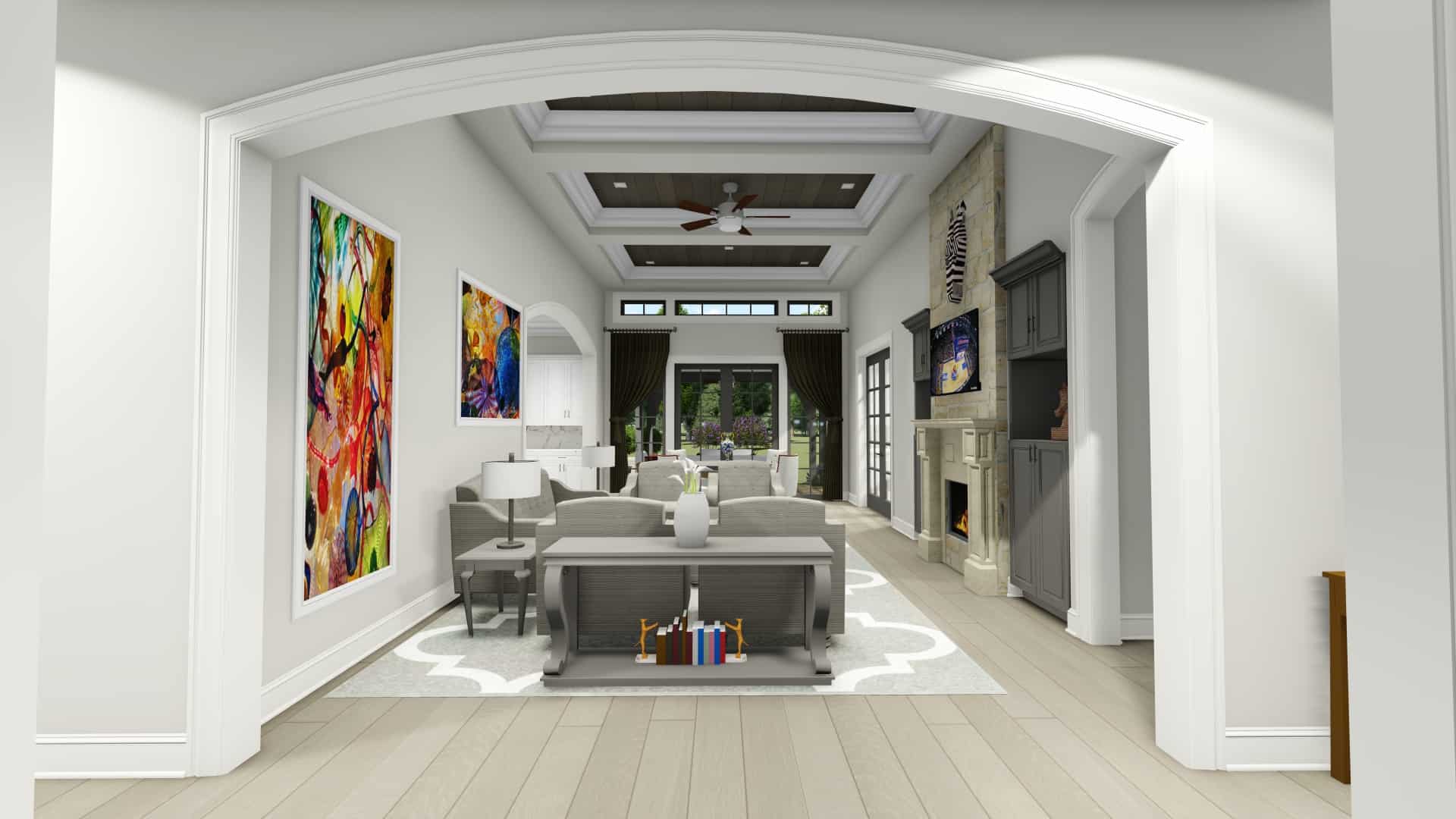 Living Room of this 2-Bedroom, 3433 Sq Ft Plan - 194-1042